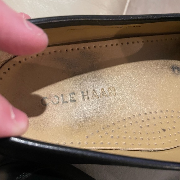 Cole Haan Black Leather Loafers with Gold Accents main image 4